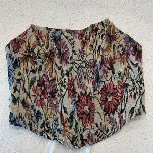 Floral Tapestry Corset with Ribbon Detail